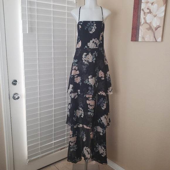 Show Me Your Mumu Calypso ruffle floral maxi dress large Boho NWT - Picture 2 of 10